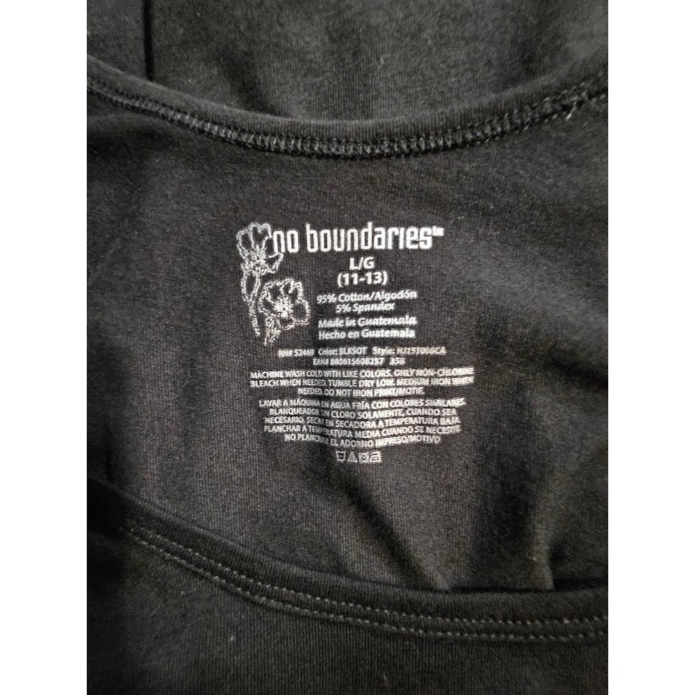 No Boundaries Tank Top Womens L 11-13 Black Excellent Scoop Neck Stretch Cotton - Picture 3 of 9